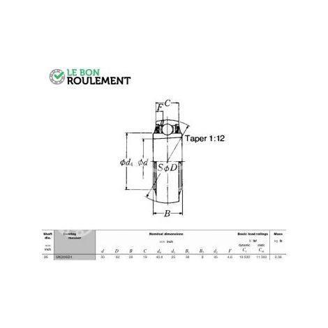 Roulement de palier UK206-NSK