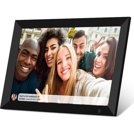 WIFI digitaler Fotorahmen, 10,1 Zoll, 32 GB, 800X1280 HD IPS Touchscreen, Frameo App, microSD, Fotos/Video, Lautsprecher, Schwarz (1/5)