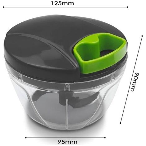 600 ml Mini Hachoir Manuel, Coupe Oignon Manuel avec 3 Lames en Acier Inoxydable, Mixeur Manuel, Hachoir Oignon, Hachoir Ail, Hachoir Manuel a Ficelle, Hachoir Legume avec Cordon de Tirage (1/3)