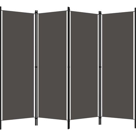vidaXL Biombo divisor de 4 paneles gris antracita 200x180 cm (1/2)