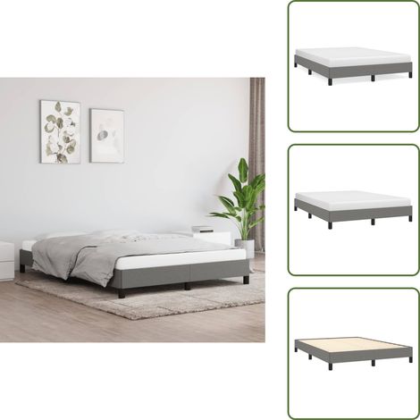 Letto in compensato - vidaXL Giroletto senza Materasso Grigio Scuro 140x200 cm Tessuto - Letto con gambe