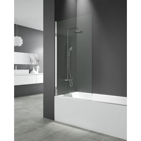 GME – Paroi de baignoire battante 150x85 cm – Verre de sécurité 6 mm – Installation réversible – Traitement anticalcaire