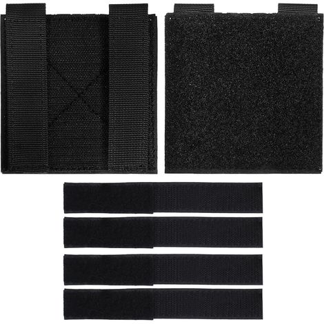 6 Pièces Panneaux Tactiques Molle Crochets Panneau en Nylon Adaptateur Molle Sangles Tableau Scratch pour Ecusson pour Gilet Tactique de Sac à Dos Extérieur Patchs D'Affichage Des Badges (Noir) (1/5)