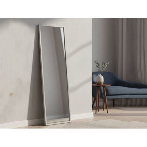 Dmora - Spiegel Dcarrier, Spiegel mit Rahmen, Wanddekorationsartikel, Spiegeldekoration, 50x2h160 cm, Weiß (1/5)