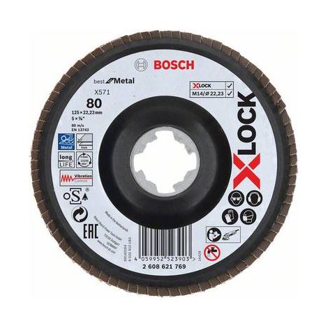 Bosch PRO X571 X-Lock Disque à lamelles 125 mm G80 - 2608621769