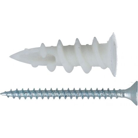Tasselli in nylon autoforanti 16 x 38 mm per pareti vuote, con viti TPS 4,5 x 50 - 12 pz.