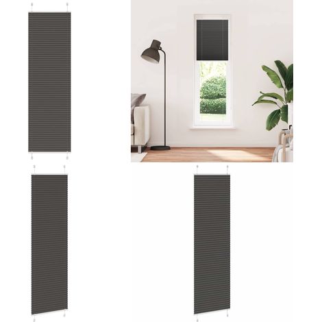 vidaXL Store plissé noir 65x200 cm largeur du tissu 64,4 cm polyester (1/5)