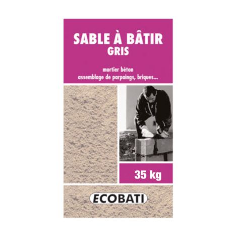 Sable à maçonner 0/5 mm – Sac de 35 kg gris – Adapté aux chantiers difficiles d'accès – Stockage propre et pratique