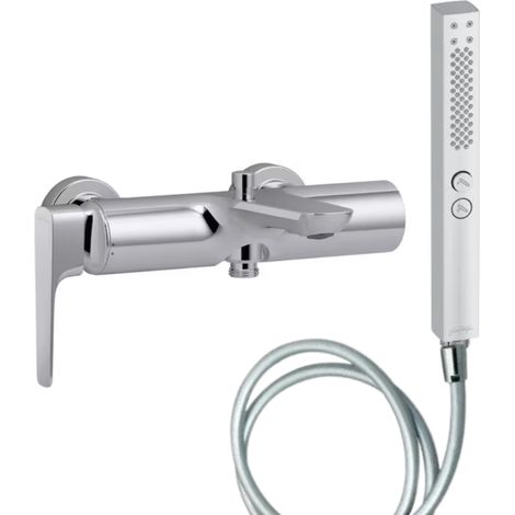 Pack mitigeur bain douche JACOB DELAFON Aléo+ + douchette Shift+ carée + flexible lisse 160 cm