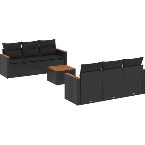 Maison Exclusive - Set de comedor de jardín 7 pzas y cojines ratá