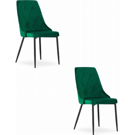 Dos sillones Valora IMOLA modernos de terciopelo verde oscuro para salón (1/5)