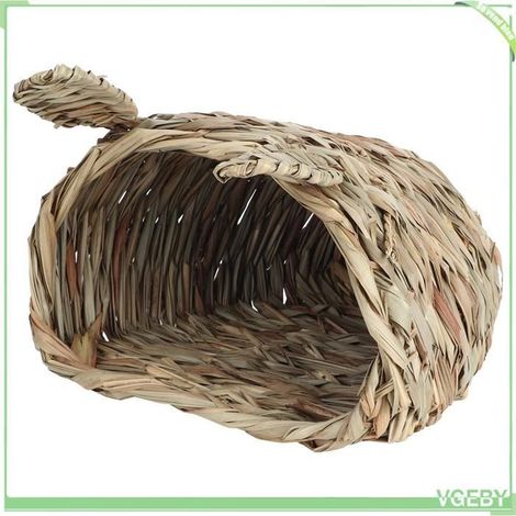 Nid d'animal - FAFEICY - Nid tête de lapin tressé - Paille tressée - Marron - 27x23x15cm (1/5)