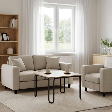 Teenpull – Couchtisch Artisan-Eiche 100 x 100 x 45 cm Holzwerkstoff (1/5)