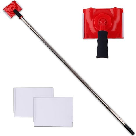 Coupe-Bordure à Peinture, Réglable Applicateur de Tampon de Peinture avec Rallonges à 5 Sections et 2 Tampons Recharge Parfait pour les Garnitures Murs Plafonds Plinthes et les Coins (1/5)
