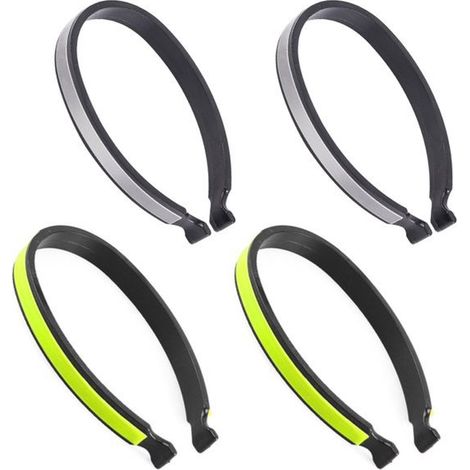 Lot de 2 paires de pinces à pantalon réfléchissantes – Vert et gris – Vélo, marche, sécurité (1/5)