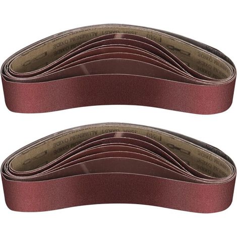 Lot de 14 bandes abrasives 50 x 686 mm - Grain 120/240/320/400/600/800/1000 - Papier abrasif en oxyde d'aluminium - Pour poncer, limer, affûter et dérouiller (1/5)
