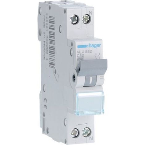 HAGER MLU532  Disjoncteur automatique courbe ML-C 1P+N 32A
