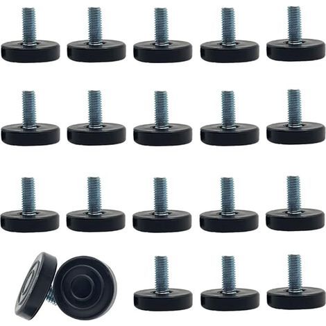 Pied Reglable 20 Pièces Nivellement Meuble Réglable Pied Réglable Patin de Meuble Jambe Pieds de Meubles Ronds Pied de Nivellement pour Mobilier Pied Plastique Meuble Pied de Table Reglable (1/5)
