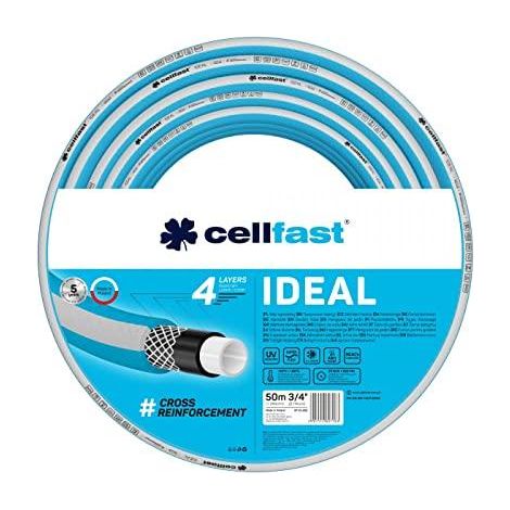 CELLFAST IDEAL TUYAU D'ARROSAGE, DURABLE, FLEXIBLE, 4 COUCHES, DURABLE TRESSE CROIX, RÉSISTANT AUX UV ET AUX ALGUES, TECHNOLOGIE (1/2)