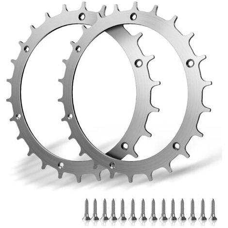 Applicable Lot de 2 pics en acier inoxydable pour tondeuse Indego XS 300 400 500 M700 finement ébavurés avec amélioration de traction pour robot tondeuse,14 vis en acier inoxydable,170 mm (1/5)