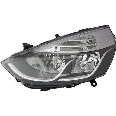 Phare avant gauche H1/H7 noir contour chromé Renault Clio 4 phase 1 2012-2016