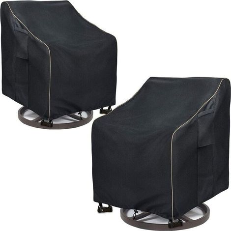 Set di 2 coperture impermeabili e resistenti per chaise longue girevoli, coperture per sedie a dondolo per mobili da esterno (84 x 89 x 98 cm) (1/4)