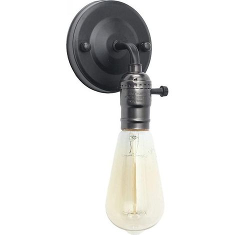 murale industrielle avec interrupteur rotatif, kit de luminaire E27, accessoires d' murale rétro pour grenier,  murale en métal, s murales vintage Edison pour ferme, g (1/5)
