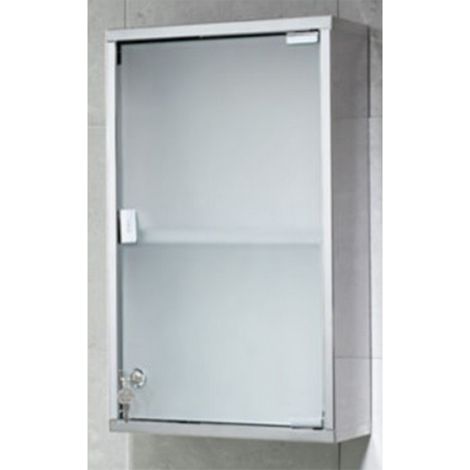 Armadietto farmacia con serratura Joker Acciaio Inox/vetro (1/2)