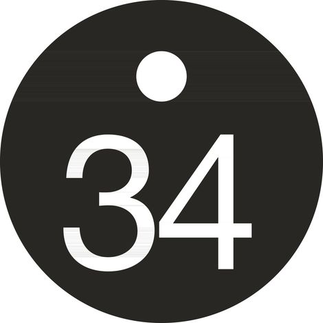 Schlüsselnummer - ø 25, Nummer 34, Aluminium schwarz eloxiert