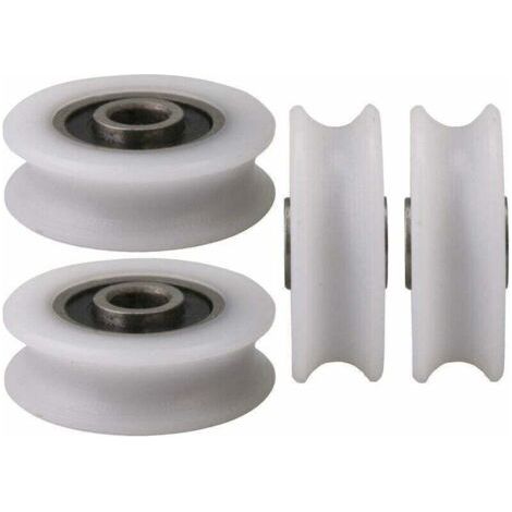 porte et de fenêtre Rail de porte coulissante et accessoire Accessoire de porte coulissante 4pcs 124415.7mm U-Groove Nylon Poulie Roue pour Porte Coulissante