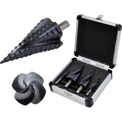 AWTOOLS M2-TiAlN Stufenbohrer / 4er-Set / 4-12 mm / 4-20 mm / 4-32 mm / 4-39 mm / BL (1/4)