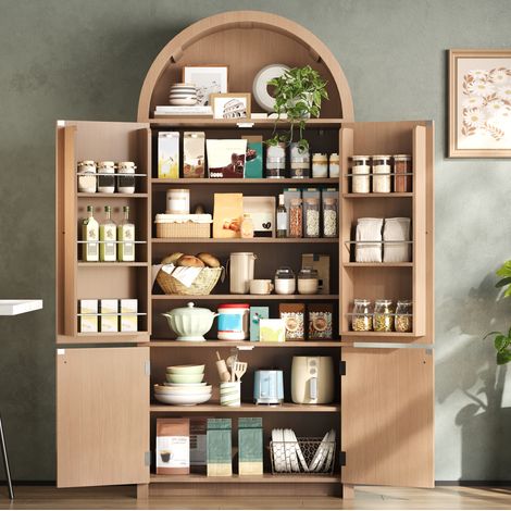 Meuble rangement 80x40x180 avec étagères MDF HAVRYA (1/5)