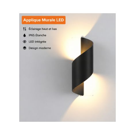 Applique murale extérieure LED étanche ultra-lumineuse pour couloir, escalier, balcon de salon, mur extérieur simple, cour d'entrée de villa. (1/5)