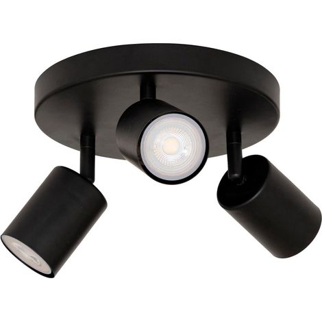 Plafonnier 3 Spots Orientables "Vico" 20cm Noir