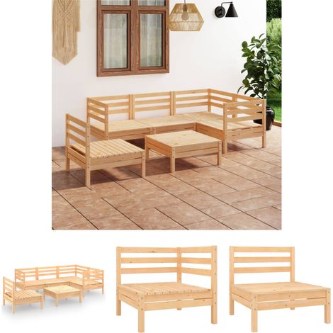 The Living Store -  6-tlg. Garten-Lounge-Set Kiefer Massivholz (1/5)