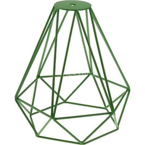 Abat-jour Cage Métallique Panier Abat-jour Plafonnier Fer Forgé Plafonnier Lumière & Style Industriel, Vert (1/2)