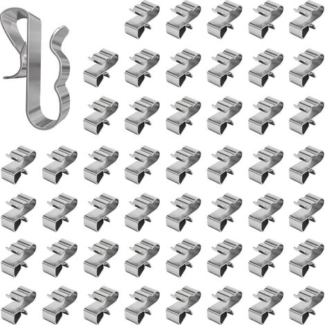 50 Pièces Clips de Fixation Cable Clips de Fil Métallique Clips pour Câble Remorque Cadre de Câble Organisateur de Câbles Clips Câbles Pince en Acier Inoxydable Support Clips Cable Management (1/5)
