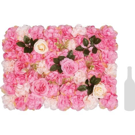 Panneaux Muraux en Fleurs, Soie et Plastique, 60x40 cm, Dahlia et Rose, Style Moderne, 12 Pièces (1/5)