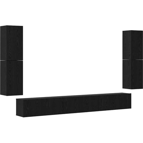 Ensemble meuble TV,Banc TV,Armoire TV Chêne noir Bois d'ingénierie CFW143622 (1/5)