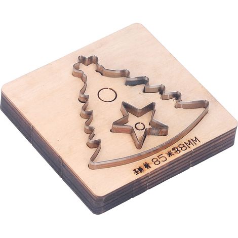 Matrice de découpe en cuir motif sapin de Noël 11 x 10,5 x 2,3 cm, en acier allié, pour loisirs créatifs
