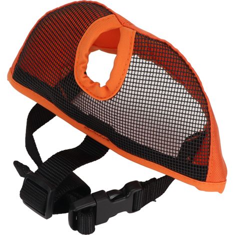 Masque ajustable pour bouledogue, muselière anti-morsure et anti-aboiement, yeux fermés, masque de dressage en maille pour bouledogues, carlins et chihuahuas, orange XL (1/5)