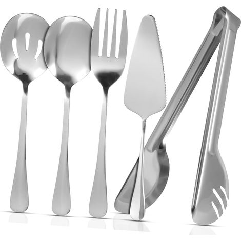 Service de Table Acier Inoxydable Couverts Saladier Multifonctions Robustes pour Cuisine Buffet Pique- et Réunions Familiales (1/5)