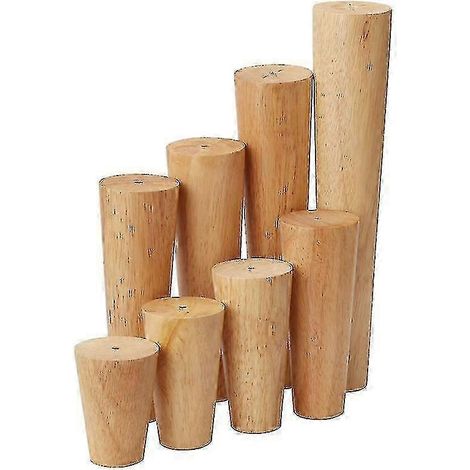 Ensemble de 4 pieds de meuble en chêne Cyr, 10 cm (1/4)