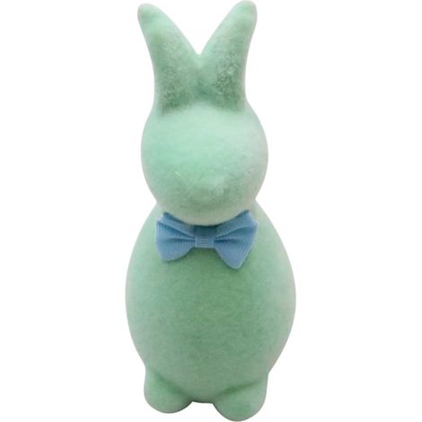 Statue Lapin De Pâques - Figurine En Mousse Flockée Avec Paillettes - Décoration Intérieure Pour Table Et Étagère - Hauteur 15 Cm - 1 Pièce (1/2)