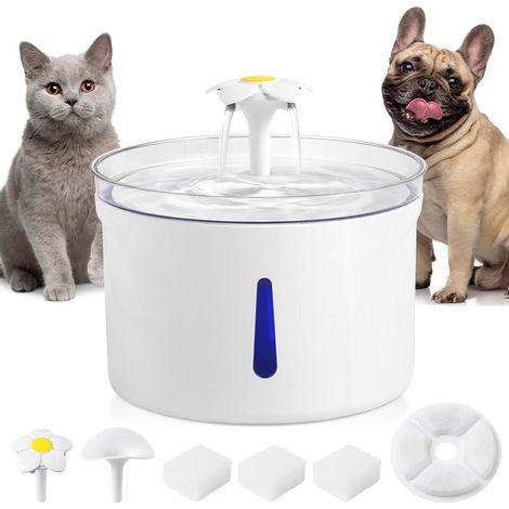 Fontaine à boire pour chats, fontaine d’eau pour chats, distributeur d’eau électrique pour chats 2.5L, pompe intelligente Ultra silencieuse pour chats, chatons, chiens, animaux de compagnie avec lumiè (1/5)