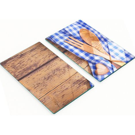 Tablas de cristal duraderas y elegantes con cubiertos de madera estampados 2x30x52 cm