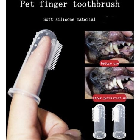 Brosse à dents doigt pour chien – Soin dentaire canin – 1 pièce – Accessoire de toilettage (1/4)