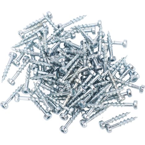 Lot de 100 vis autoforeuses en acier carbone galvanisé, tête carrée, filetage grossier pour menuiserie (1/5)