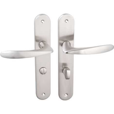 Poignée de porte sur plaque longue GOA Satin WC 72 mm (1/2)