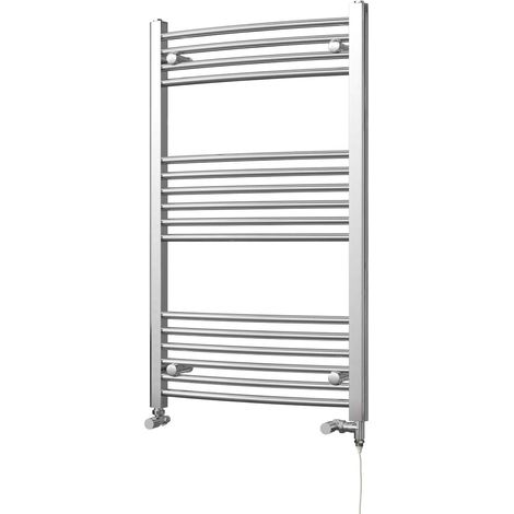 Zennor - Chrome Dual Fuel Towel Rail H1000mm x W600mm Standard - Curved (1/3)